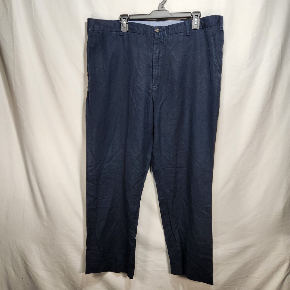 Polo Ralph Lauren Mens Linen Trouser Pants Size 40x30 Navy Blue